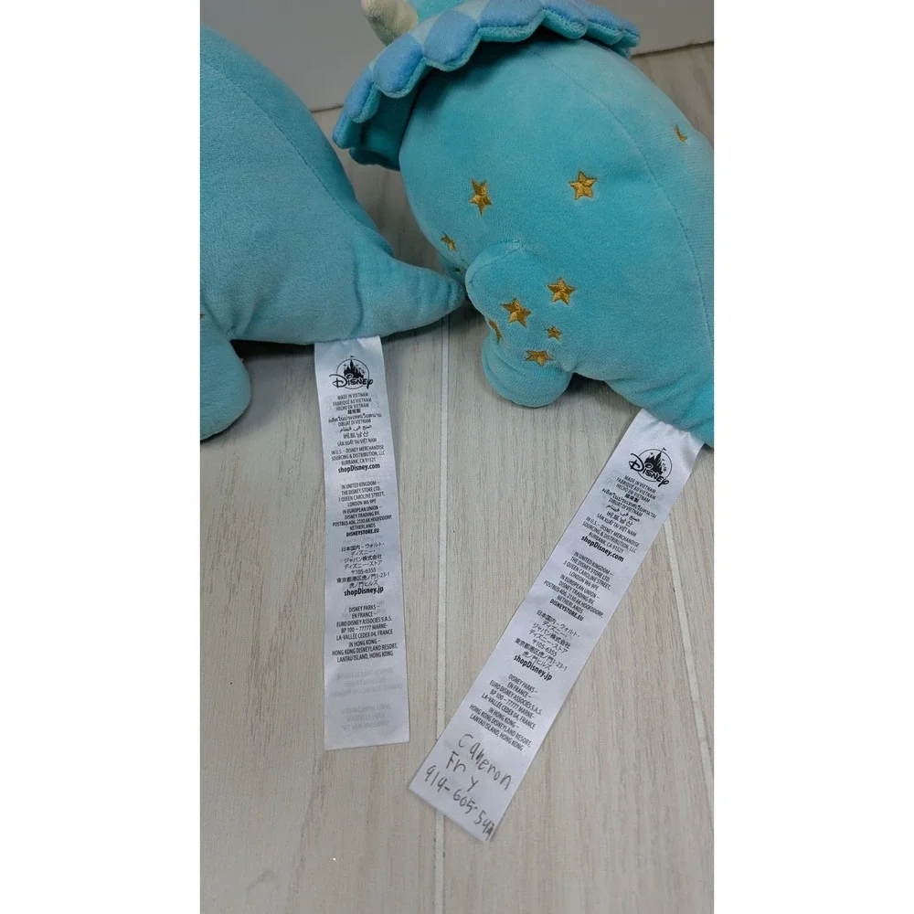 Disney Triceratops Plush Set Blue Animal Kingdom Stuffed Dinosaurs Stars